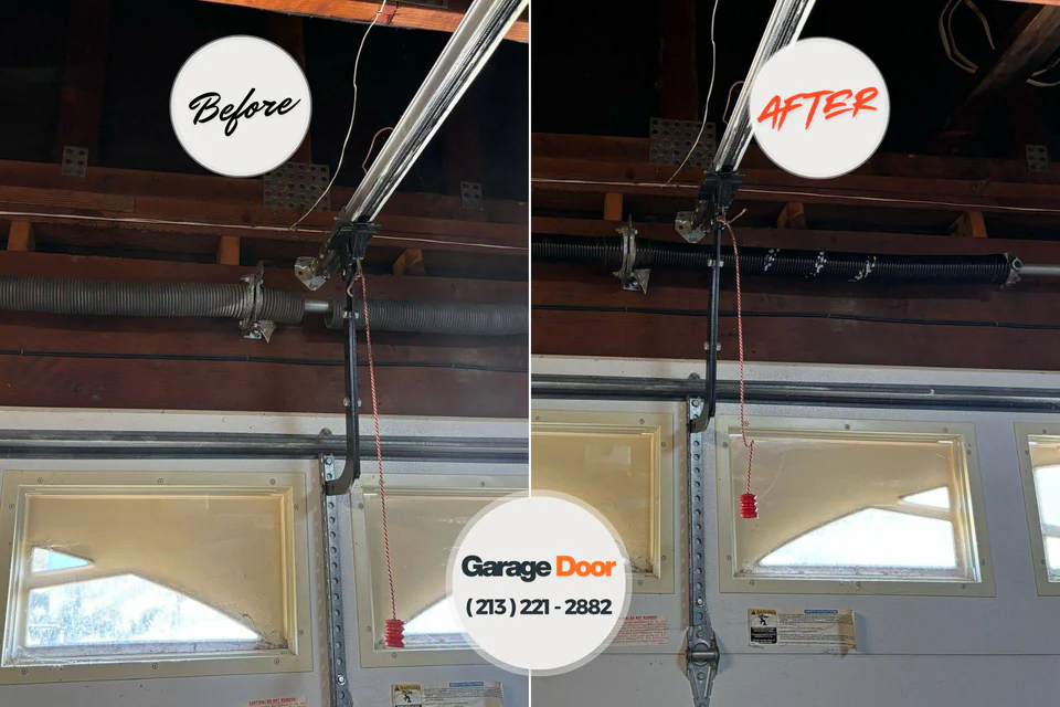 Before and after: garage door repair San Juan Capistrano, CA
